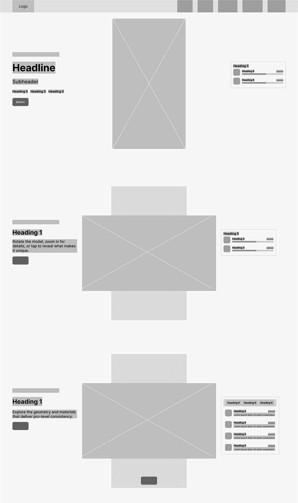 Low-fi desktop layout